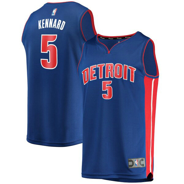 Maillot Detroit Pistons Homme Luke Kennard 5 Icon Edition Bleu